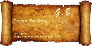 Gecse Britta névjegykártya